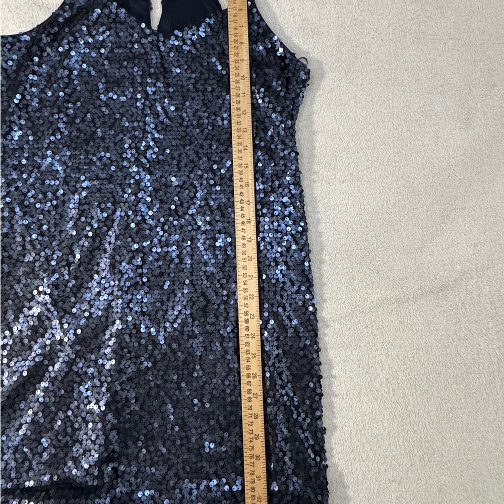 Express Midnight Black Sequin Backless Dress - image 7